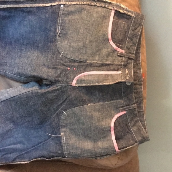 HOST Pick🍀 KOPHERHOUSE Pink Piping Inside Outside Reversed Style Unique Jeans - Picture 4 of 7